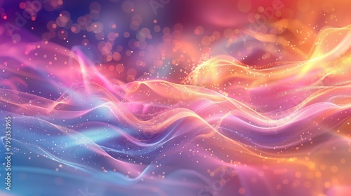 Holographic neon background, Colorful psychedelic abstract. Pastel color waves for the background