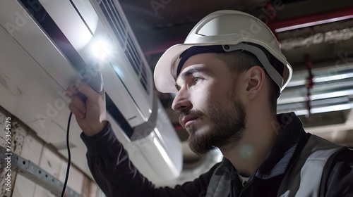 Technician Inspecting Air Ducts: Crucial Maintenance for Cleaner Air photo