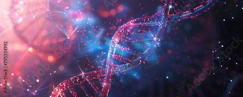 Illustration of DNA Futuristic digital Abstract background for Science and technology. photo