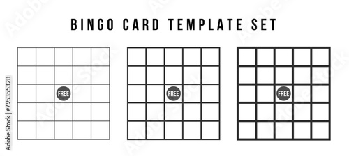 Bingo card grid template set