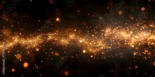 Vibrant Golden Fireworks Bursting in Midnight Sky Creating Captivating Canopy of Luminous Sparks and Glittering Lights