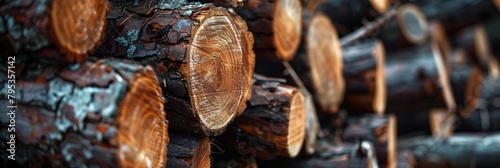 close up of a pile of wood