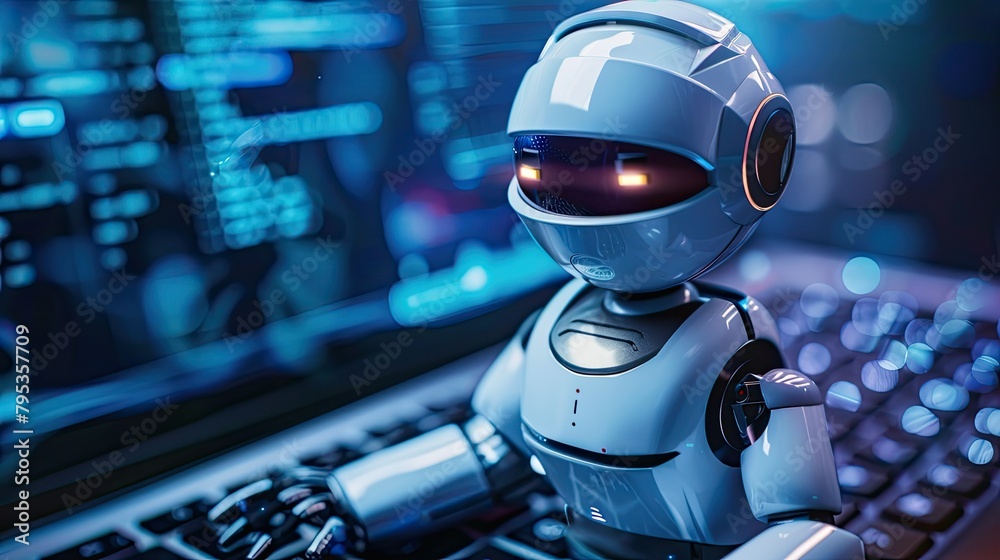 Obraz premium AI-powered chatbot providing customer support on a website