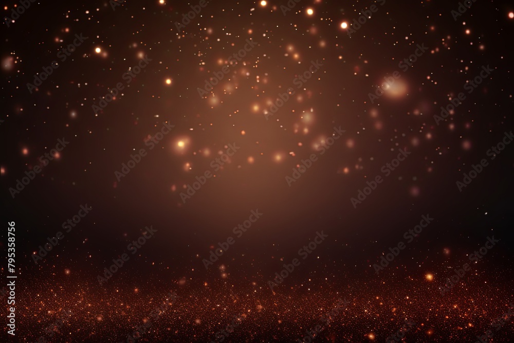 Brown banner dark bokeh particles glitter awards dust gradient abstract background