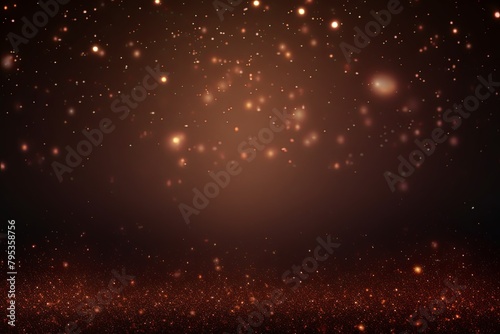Brown banner dark bokeh particles glitter awards dust gradient abstract background