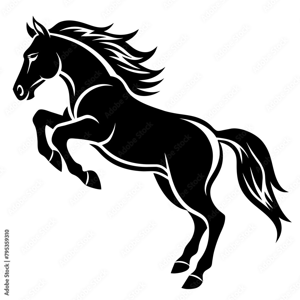 Obraz premium Horse jumps icon vector illustration. 