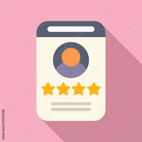 Best rating support chat icon flat vector. Online web review. Internet assistance