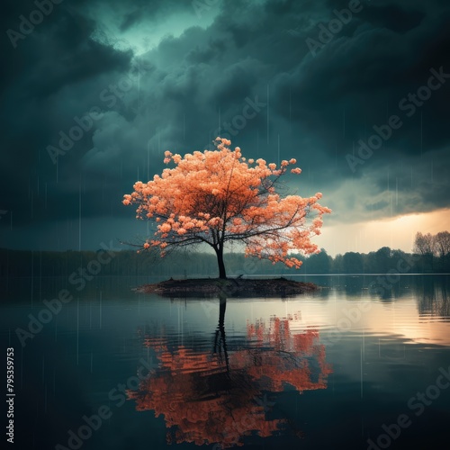 autumn tree on a lake © faiz