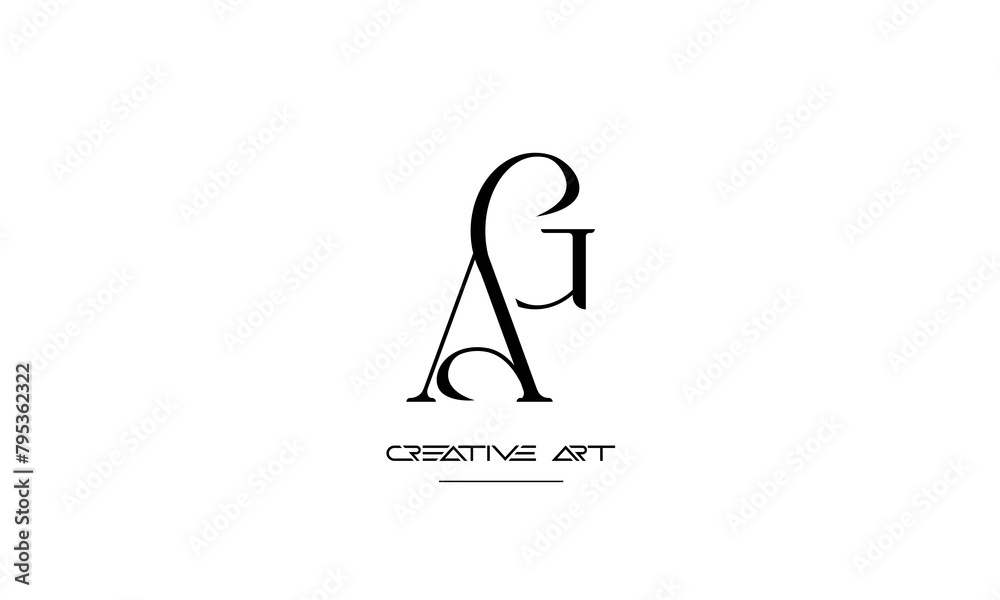GA, AG, G, A abstract letters logo monogram GA, AG, G, A abstract letters logo monogram
