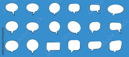 set of speech bubble icons, cartoon chatting box