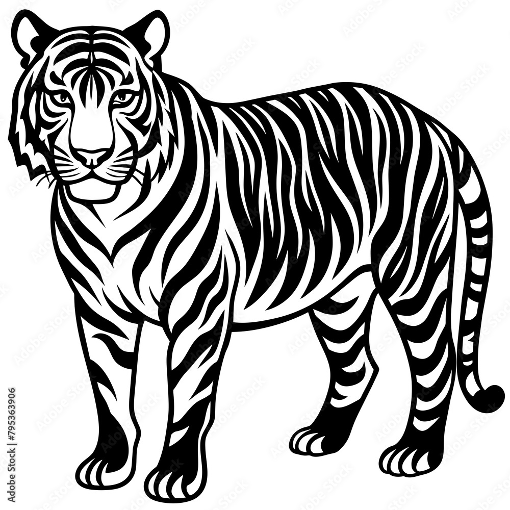 Fototapeta premium Tiger logo icon vector illustration. 