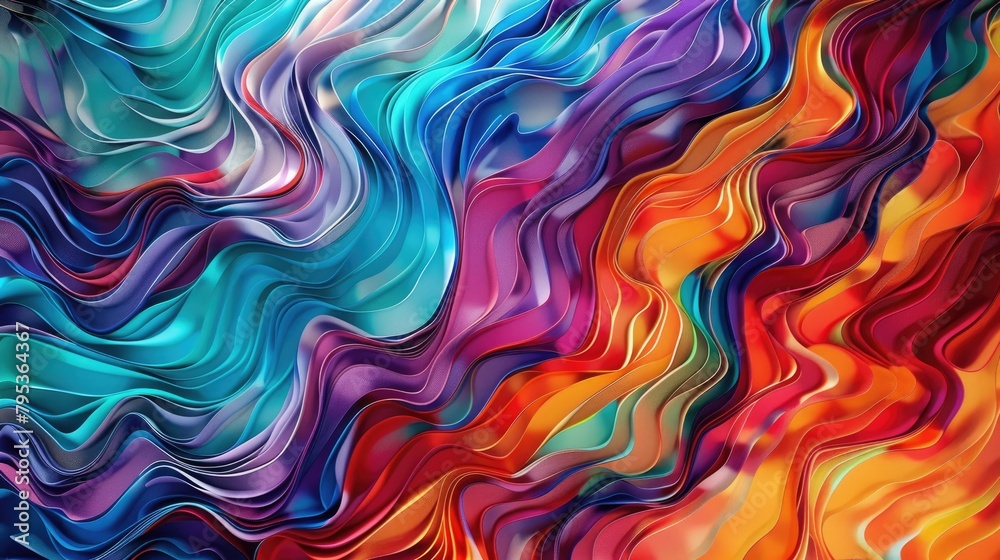 Colorful waves merging in a mesmerizing pattern