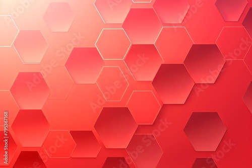 Coral hexagons pattern on coral background. Genetic research, molecular structure