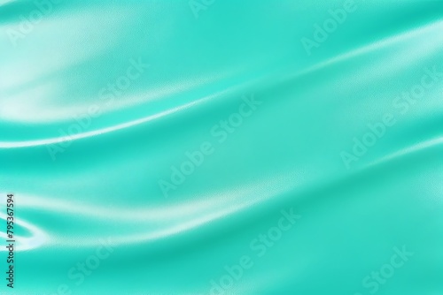 Cyan foil metallic wall with glowing shiny light, abstract texture background blank empty with copy space