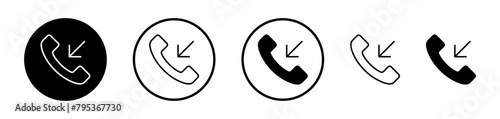 Incoming Call Icon Set. Symbol for Received Calls.