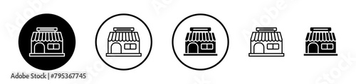 Shop Icon Set. Retail and Marketplace Store Symbols for Business.