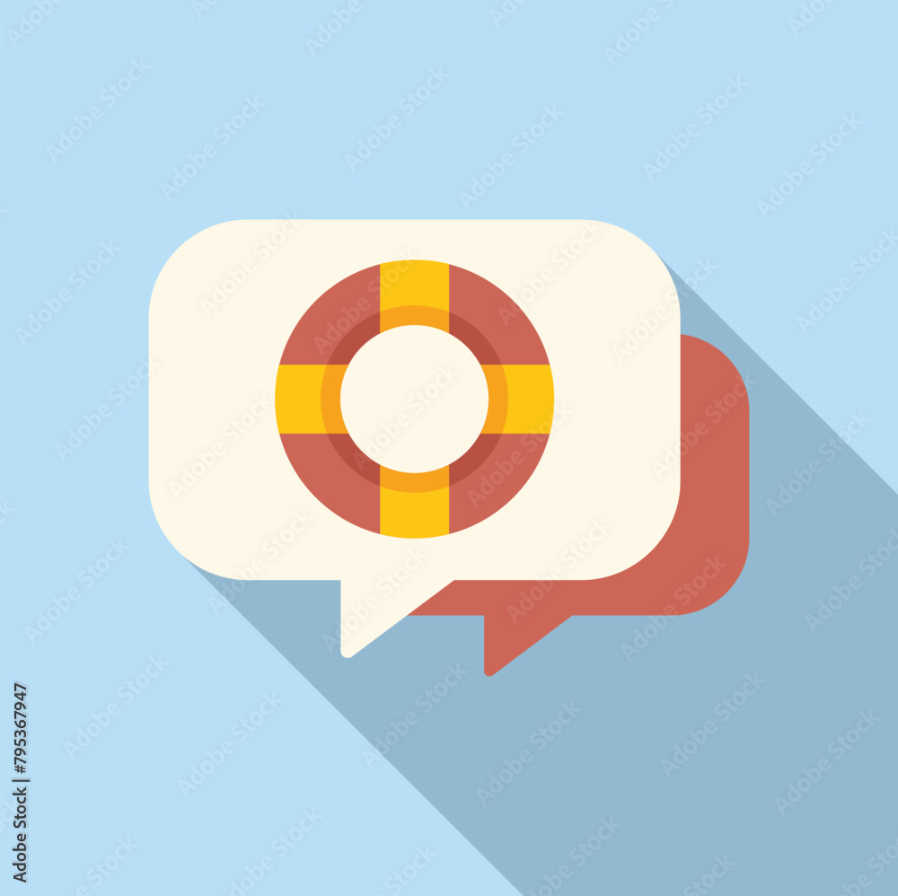Fast support chat icon flat vector. Online app info. Agent hotline Fast support chat icon flat vector. Online app info. Agent hotline