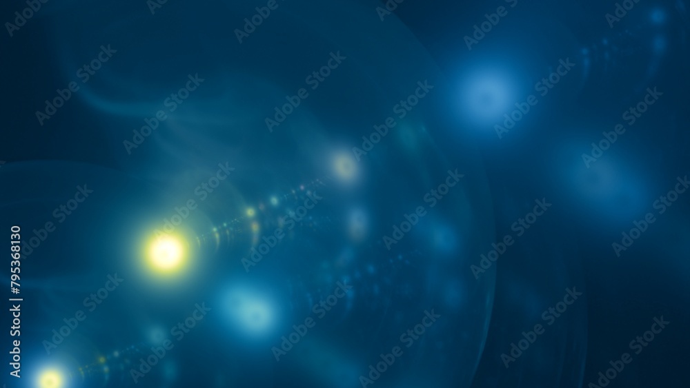 blaue transparente Blasen mit hellem Lichtpunkt, futuristisch, außerirdisch, Hintergrund, modern
