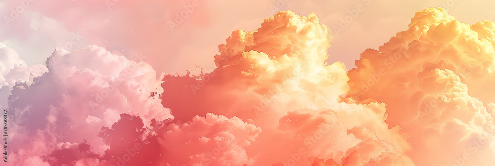 Light pink sky background with pastel color clouds. Pink clouds in the sky stage fluffy cotton candy ,summer paradise dreamy concept.banner Light pink sky background with pastel color clouds. Pink clouds in the sky stage fluffy cotton candy ,summer paradise dreamy concept.banner