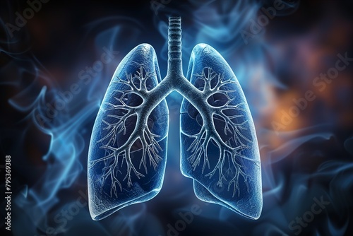 World pneumonia day background with big lungs.  photo