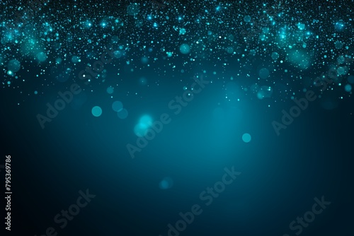 Cyan banner dark bokeh particles glitter awards dust gradient abstract background