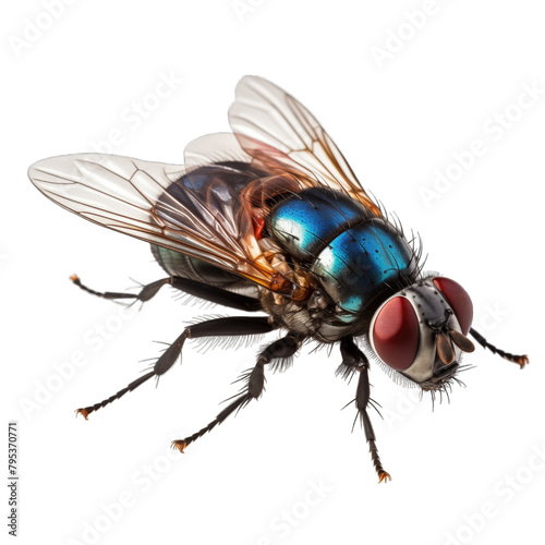 A macro shot of fly isolated on white background © cerulean std