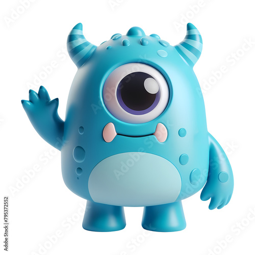 3d illustration of moster cartoon character. Realistic 3d high quality isolated render 