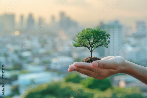 Wallpaper Mural Planting trees with volunteer families for eco-friendly and corporate social responsibility campaigns. Beautiful simple AI generated image in 4K, unique. Torontodigital.ca