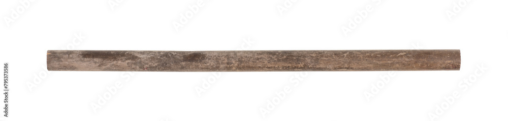 old wooden stick isolated on white background