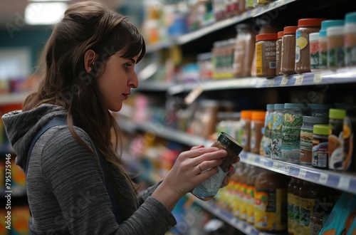 Woman shopping for baby food