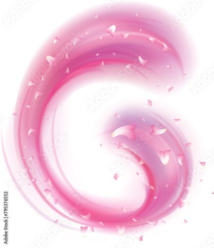 Pink swirls with flower petals