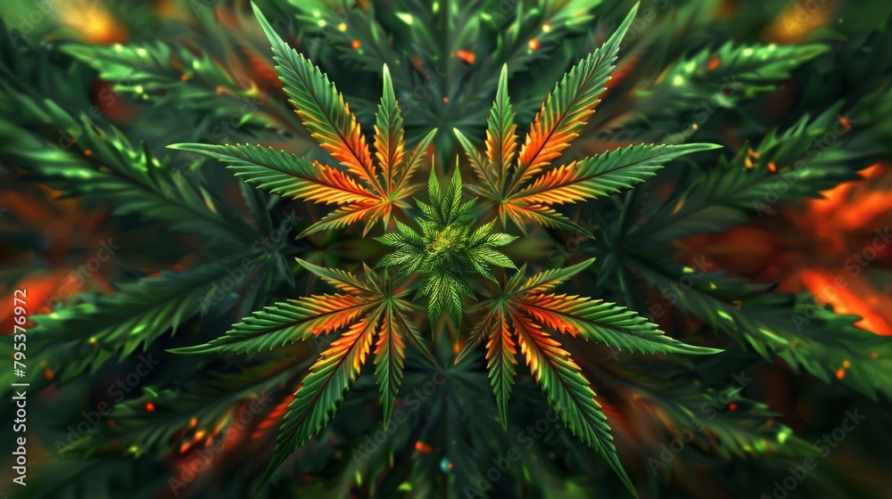 the serrated edges of the marijuana leaf stood out, a symbol of nature's complexity.