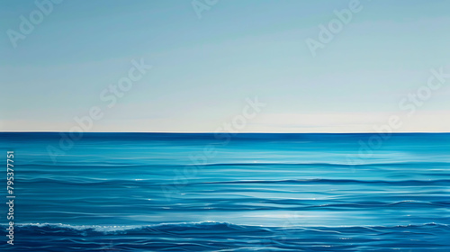 a serene ocean view with a white cloud and blue sky, featuring a small wave in the foreground