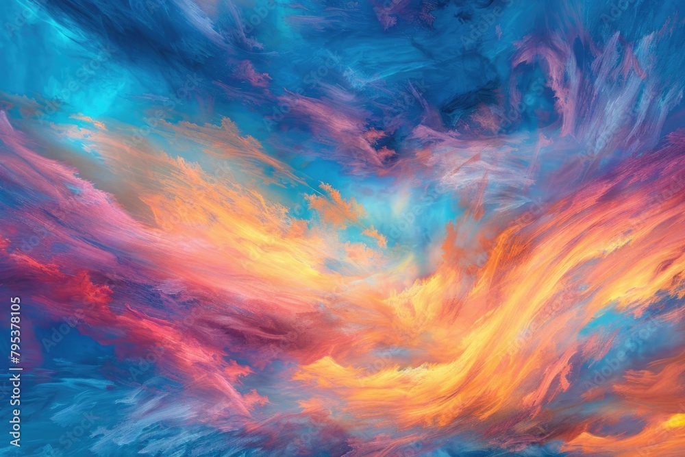 Clouds Of Color. Dramatic Sunset Sky with Twilight Colors and Clouds