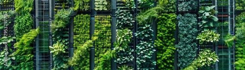 A green wall made of many different plants