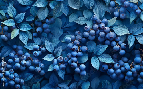 close up of bright ripe fragrant blueberries illustration