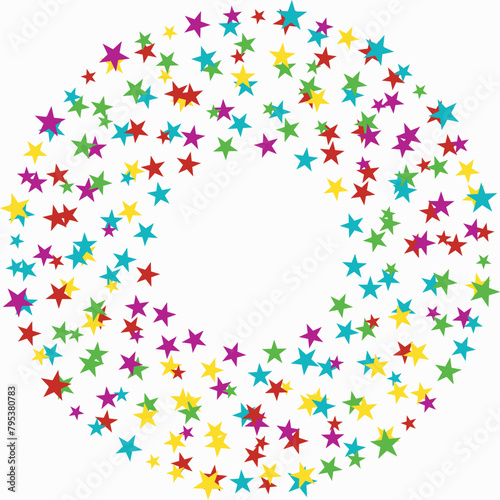 Festive colorful star confetti background. Vector illustration for holiday decoration