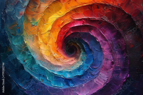 Hypnotic spirals of color spiraling into infinity, drawing the viewer into a mesmerizing vortex of abstract beauty.