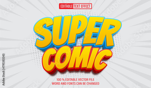 Editable 3d text style effect - Super Hero Comic  text effect Template