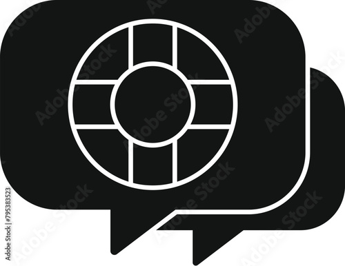 Fast support chat icon simple vector. Online app info. Agent hotline