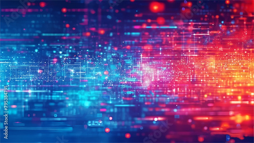 Wallpaper Mural Modren AI colorful technology background with red blue and orange color Torontodigital.ca