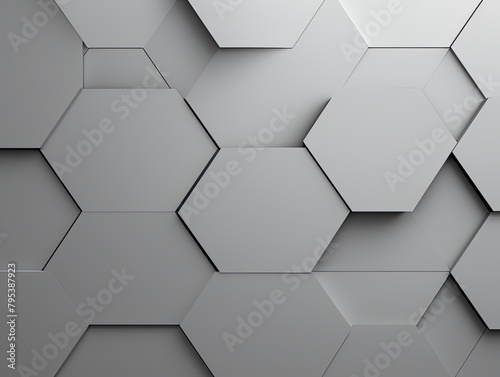 Gray hexagons pattern on gray background. Genetic research  molecular structure. Chemical engineering