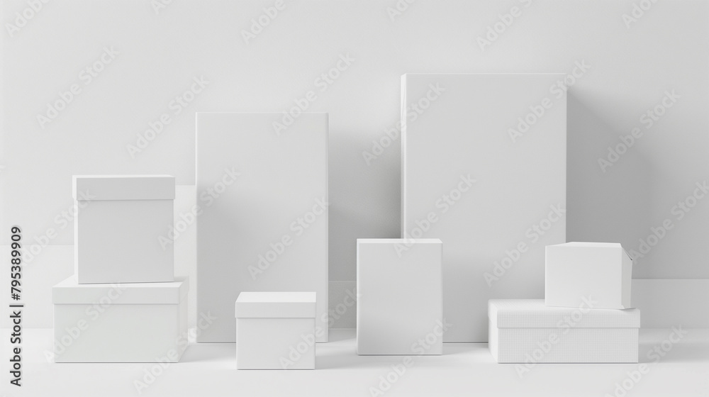 Simple white geometric shapes displayed in a clean layout. Simple white geometric shapes displayed in a clean layout.