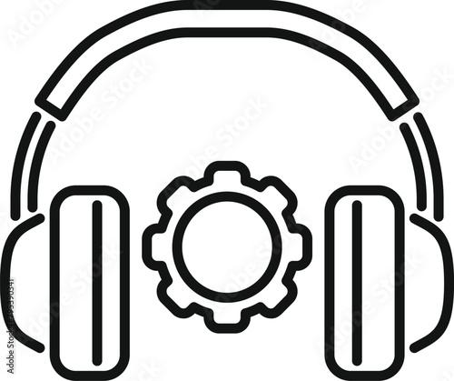 Support chat call tech icon outline vector. Support fix. Help online app