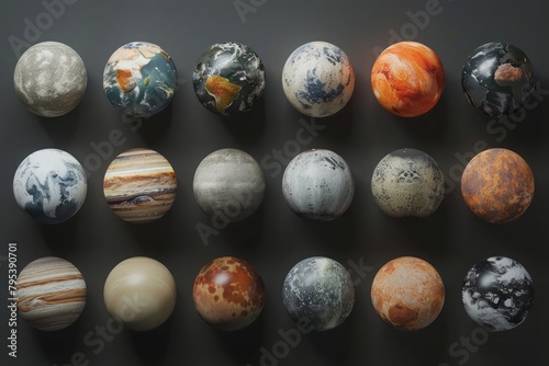 Artist's rendition of a diverse range of exoplanets, from gas giants to rocky worlds
