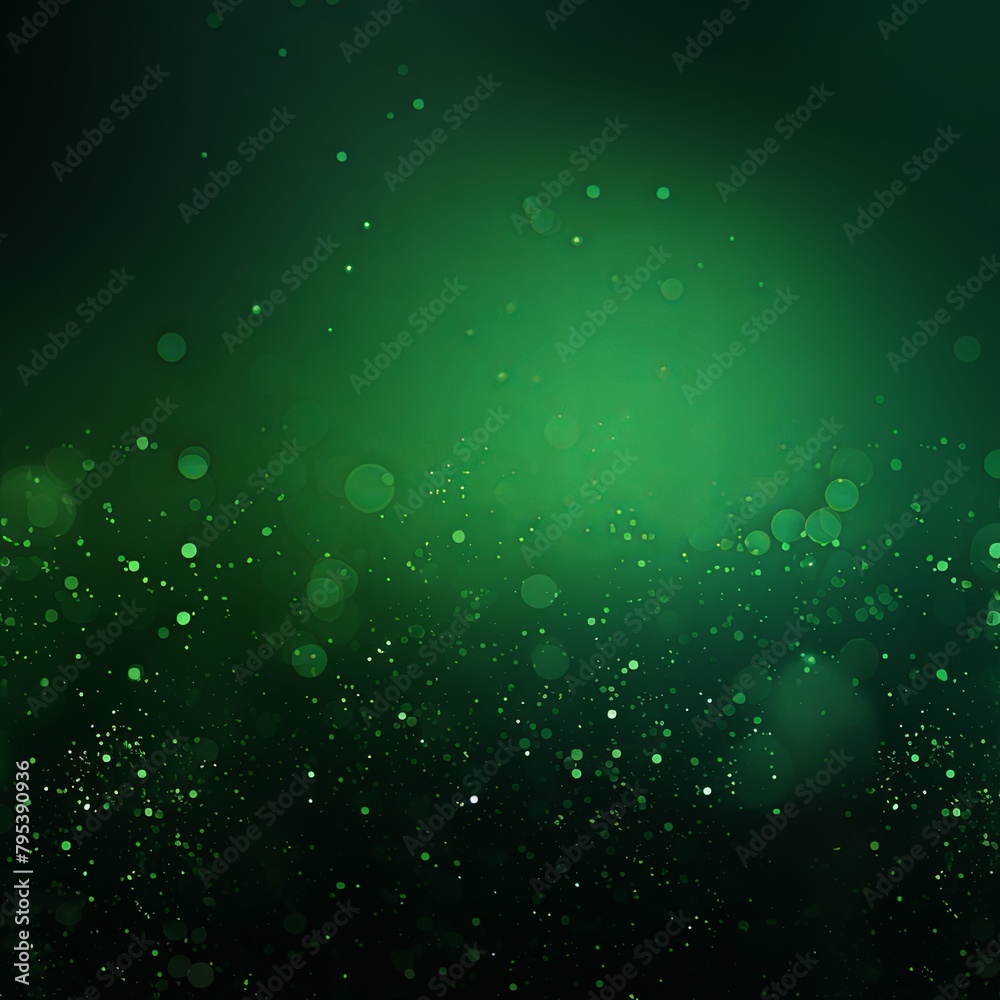 Green banner dark bokeh particles glitter awards dust gradient abstract background