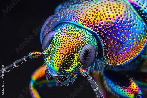 iridescent armor extreme closeup of jewel beetles shimmering exoskeleton macro photography