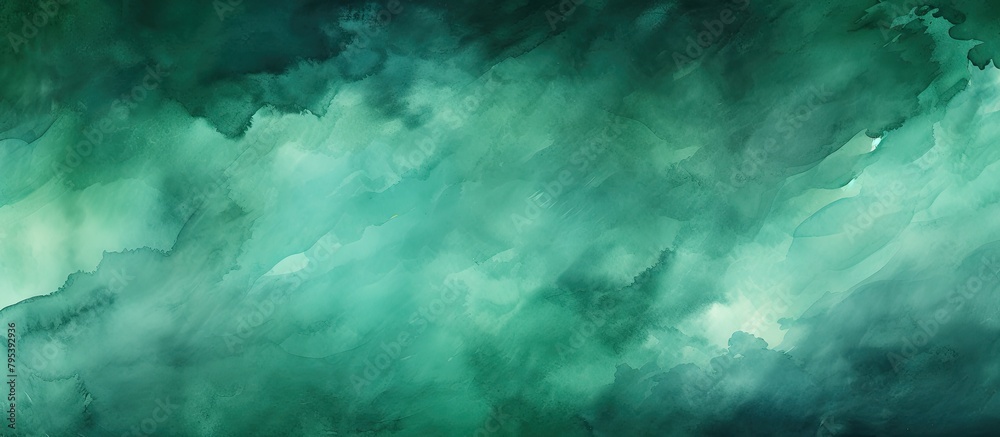 A dramatic artwork featuring a swirling green and black cloud