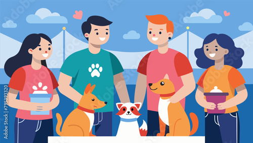 As the guests arrive they are greeted with personalized Pet Rescuer shirts and matching bandanas for their fourlegged friends.