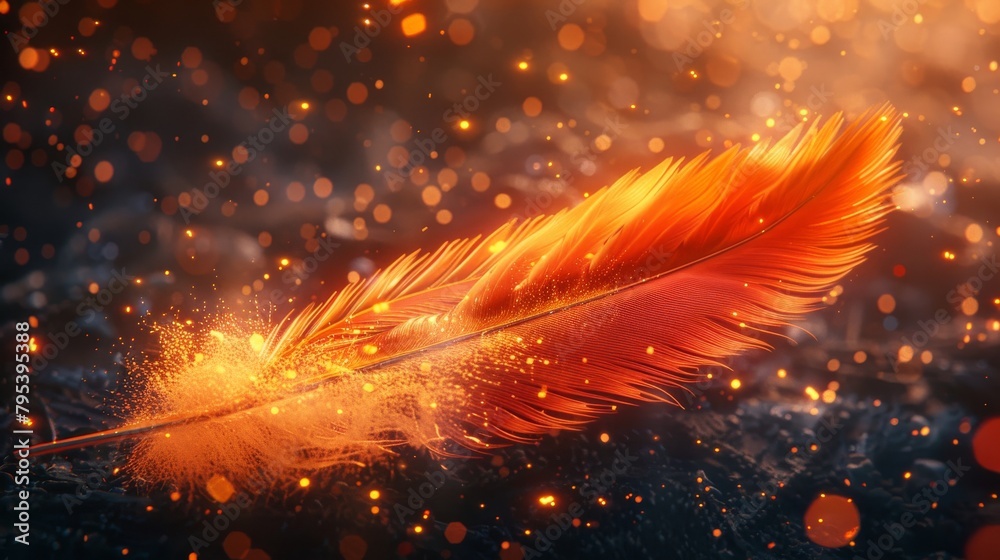 custom made wallpaper toronto digitalA feather made of fire and embers against a dark background